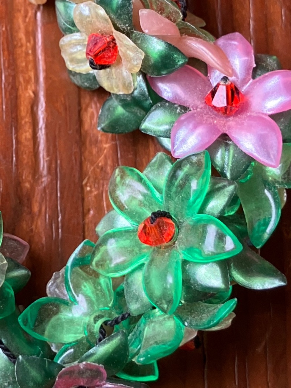 Whimsical 3D Flower & Leaf Beaded Statement Bracelet - Picture 9 of 12